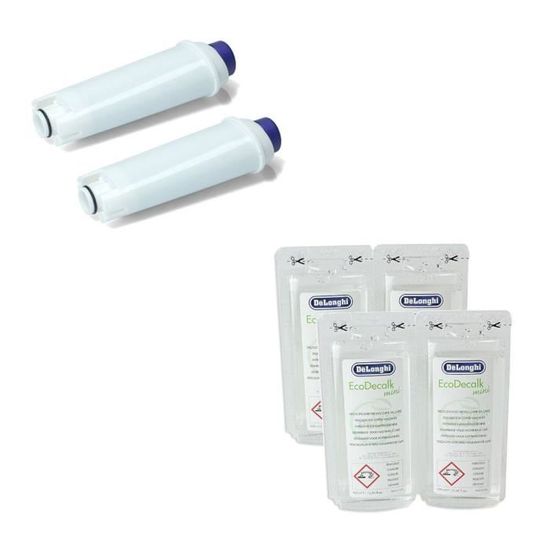Filtre à eau et détartrant Delonghi EcoDecalk 500 ml - Aquanext Caffemax 5  pièces - Remplacement du filtre - Cdiscount Electroménager