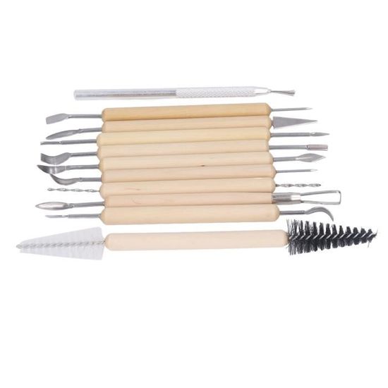 Kit De 10 Outils De Modelage En Métal Pour Argile Polymère - Sculpture, Poterie, Loisirs Créatifs - 8