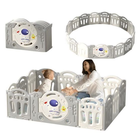 Parc Bébé Pliable 113×113cm, Parc bebe modulable plastique, Parc Bebe avec Porte et Panneau d'activité, Parc 10 Panneaux pour - Puériculture & Eveil bébé Parc Bébé Pliable 113×113cm, Parc bebe modulable plastique, Parc Bebe avec Porte et Panneau d'activité, Parc 10 Panneaux pour - Puériculture & Eveil bébé