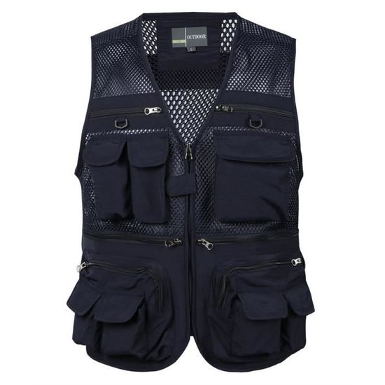 Gilet De Pêche Multi-Poches Maxcatch - Vert Armée, Taille Universelle Réglable, Légèr