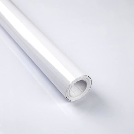 Papier Adhésif Pour Meubles Niviy - 40cm X 500cm - Blanc - Vinyle Imperméable - Facile à Poser