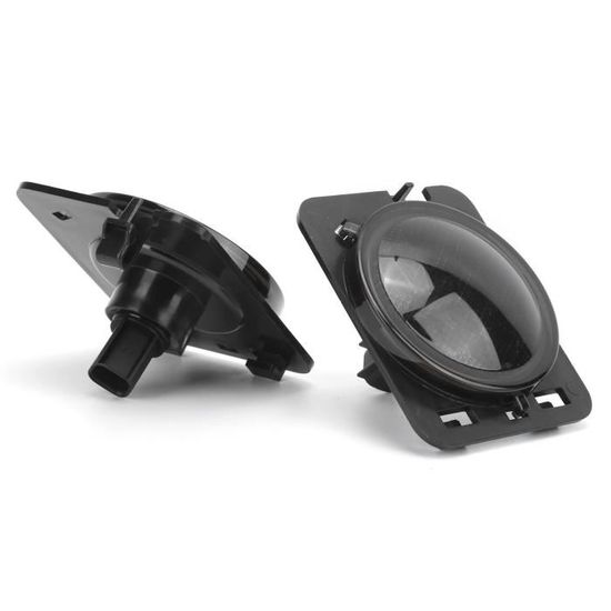 MKptopia 2 pièces LED Garde-boue avant Feu de signalisation latéral Montage de lampe de signal de tournage Compatible avec Peug-eot 307 206 207 407 107 1007 108 607 Citr-oen C1 C2 C3 C5-Blanc Verre