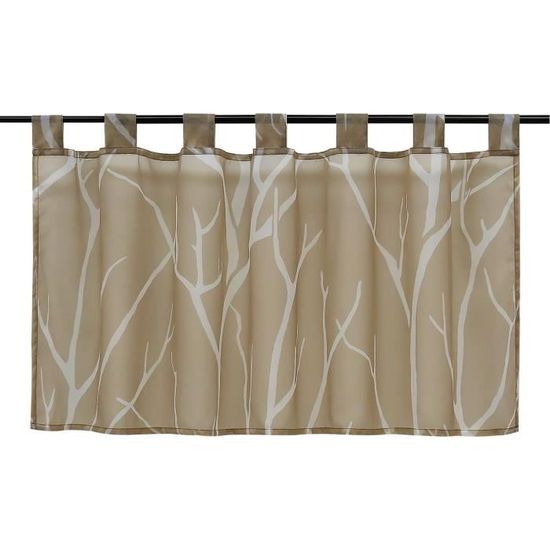 Gardinenbox GERA Rideau Brise-Bise Double Couche Terre Cuite 90x60 Cm - Motif Floral