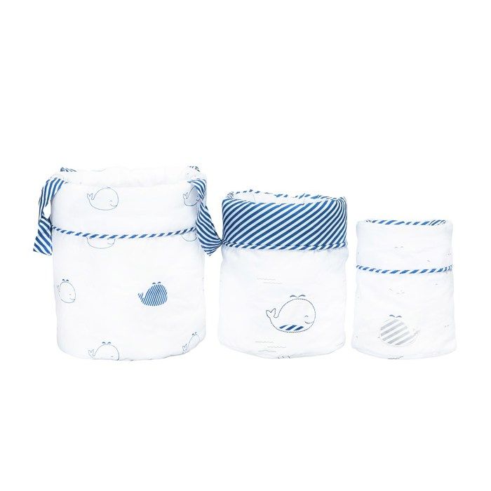 Lot de 3 panières gigognes Sauthon Blue Baleine