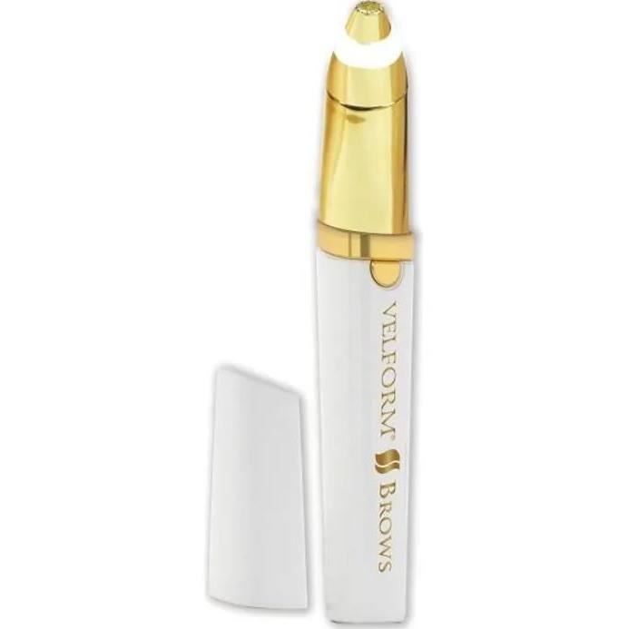 Epilateur Visage - VELFORM BROWS - Blanc - Adulte - Epilateur Sourcils - Tête plaqué or 18 carats