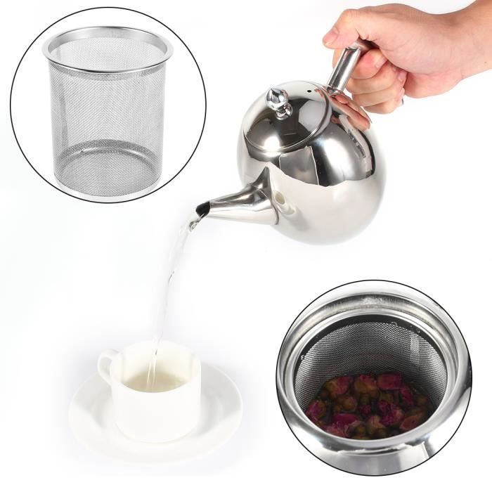 INGSHOP© Bouilloire en Acier Inoxydable Théière avec Filtre(1L)