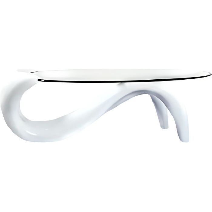 Table Basse Moderne et Design SERENA Laqué Blanc