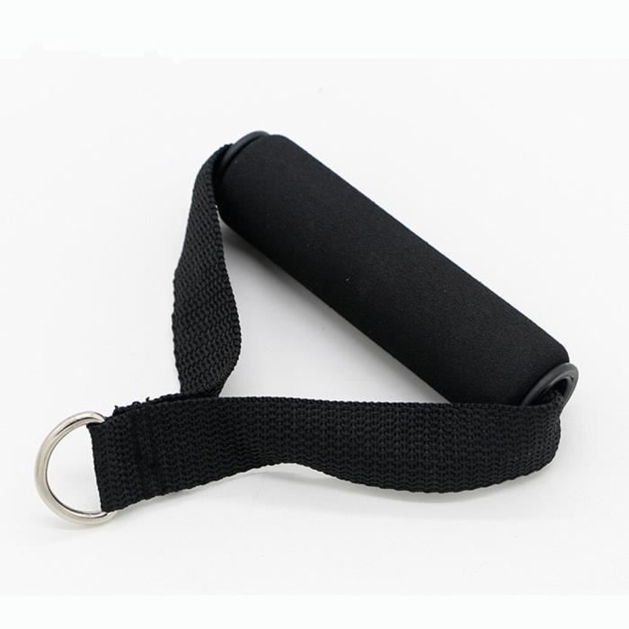 Anneau en D multi-usages ressort traction corde câble barre élastique chaîne mousse poignée Fitness - Modèle: Black - HSJSTLDA05620