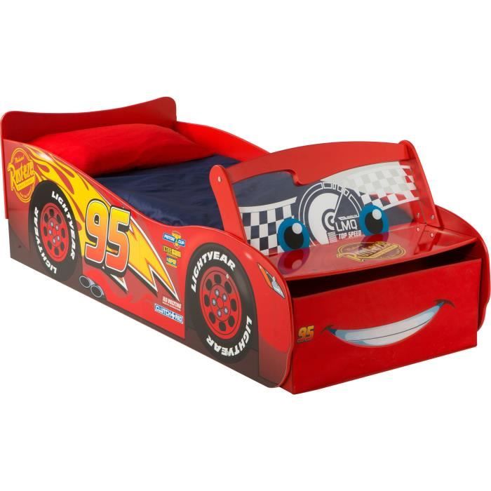 CARS Lit Enfant Flash McQueen avec Rangement - 140 x 70cm