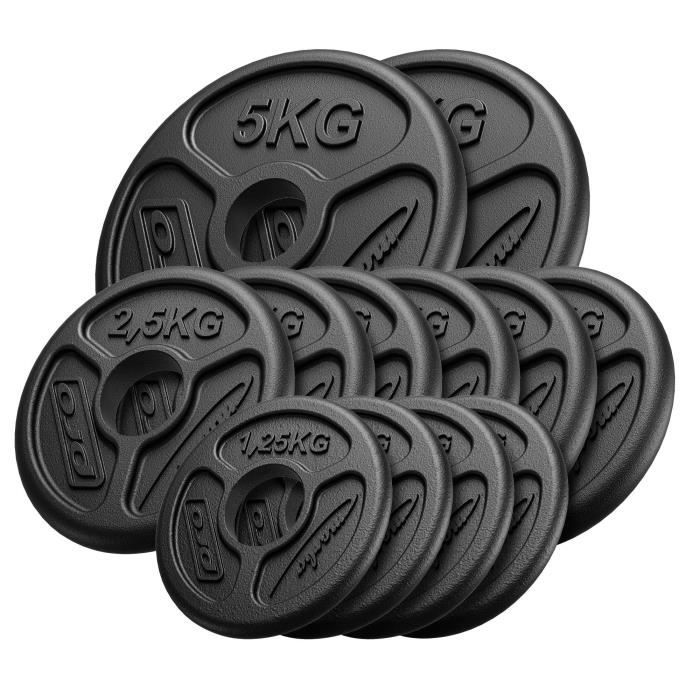 Marbo Sport De Poids Lombaire Olimpic en Fonte ø50 / 51 mm 2 x 5 kg + 6 x 2,5 kg + 4 x 1,25 kg