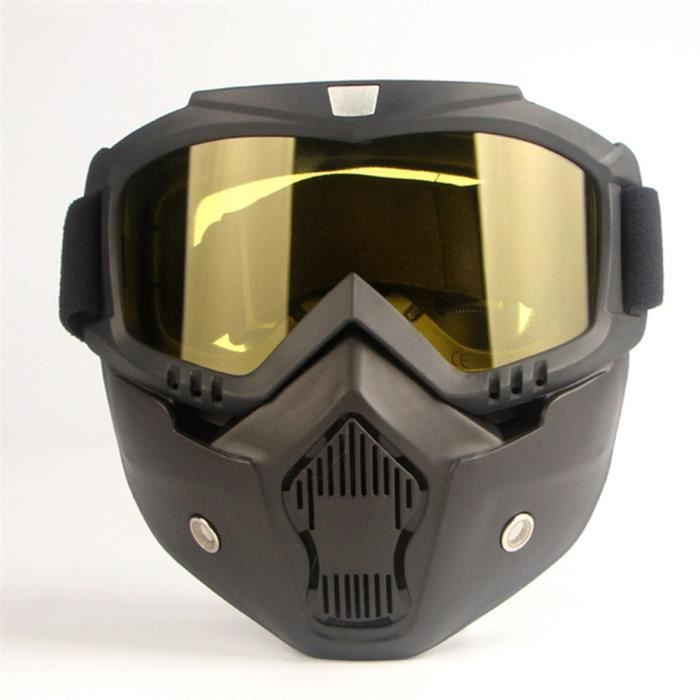 Masque de casque de moto Équitation Équipement hors route Amateurs de sports en plein air Masque de lunettes CS Jaune