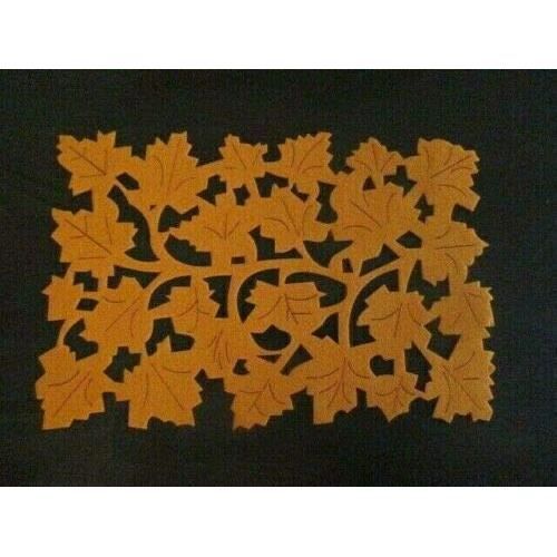 Set de table, set de table, set de table, - orange - motif -feuilles d'érable- - 40x27 cm - (4 pièces)