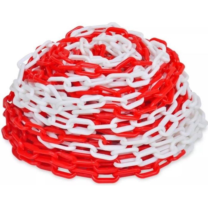 Chaîne de sécurité rouleau chaîne d'avertissement en plastique Rouge et blanc -RAI