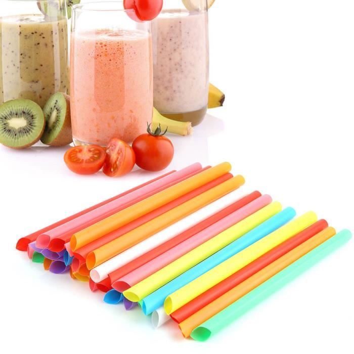 Paille jetable robuste, paille en plastique de pailles larges jetables, écoles 100PCS et fête pour un usage quotidien