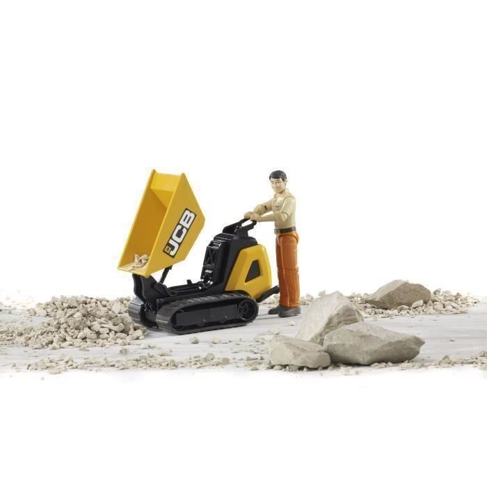 BRUDER - Mini Dumper JCB HTK-5 (Benne) avec personnage - 10,5 cm