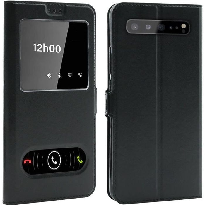 Coque Samsung Galaxy S10, Double Fenêtre - Noir