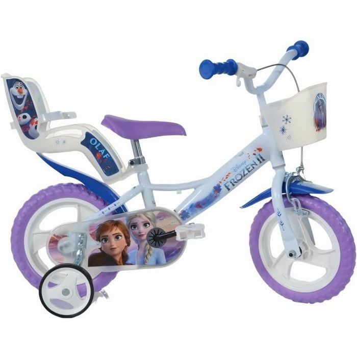 Dino Vélo fille Frozen II 12 pouces 20 cm Fille Transition Blanc/Violet