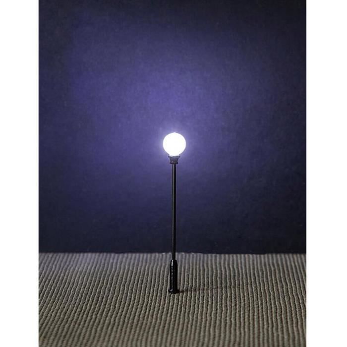 Modélisme HO : Éclairage public : Réverbère de parc LED lampe boule rapportée aille Unique Coloris Unique