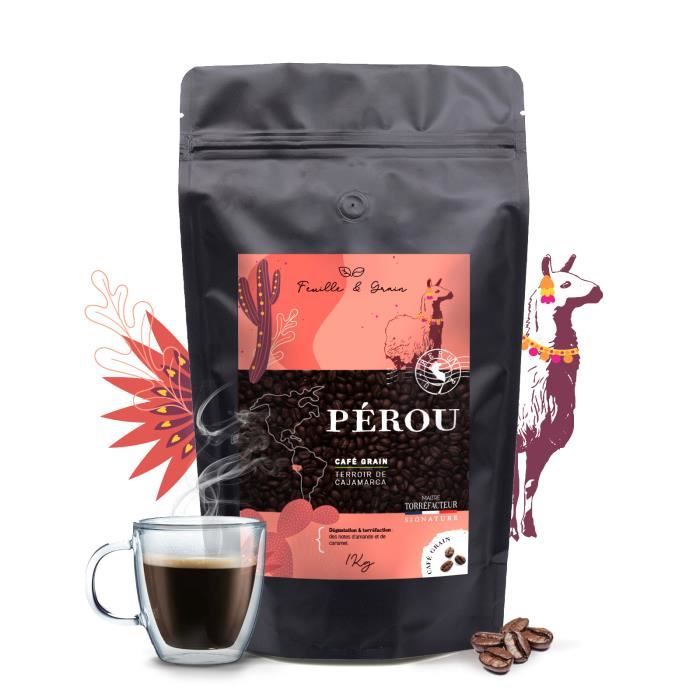 Pérou - Café Grain 1kg - Torréfaction Artisanale Française - Sélection de Grains Arabica - Profil Végétal et Gourmand