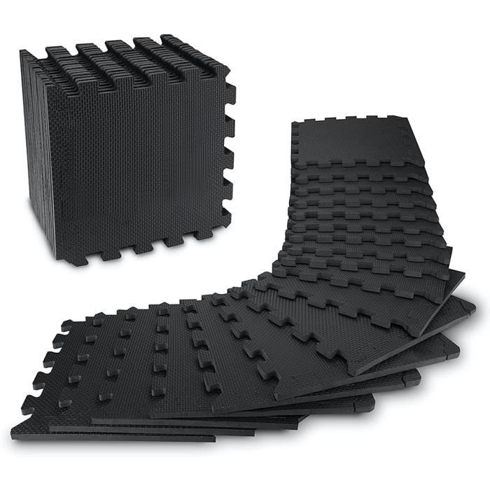 JEOBEST® Tapis de Protection de Sol 18 Dalles Tapis de Gymnastique Matelas Puzzl pour Gym, Musculation, Salle de Sport, Garage