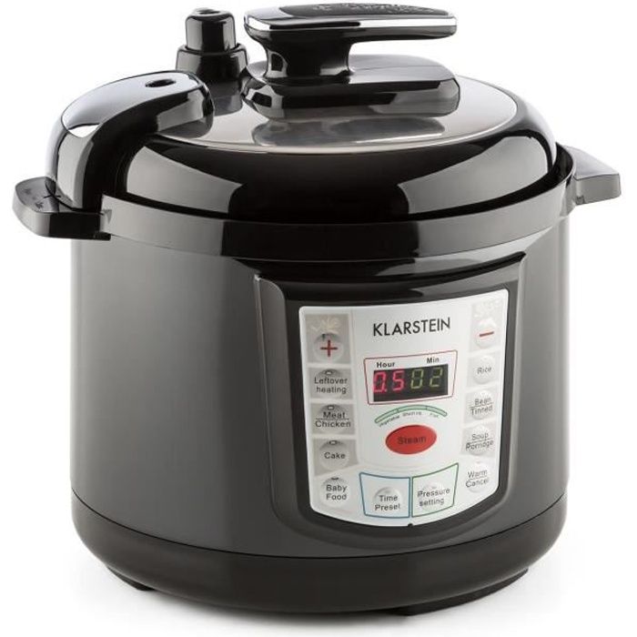 Klarstein Fast Flavour Cocotte-minute Autocuiseur multifonctions 5 l - noir