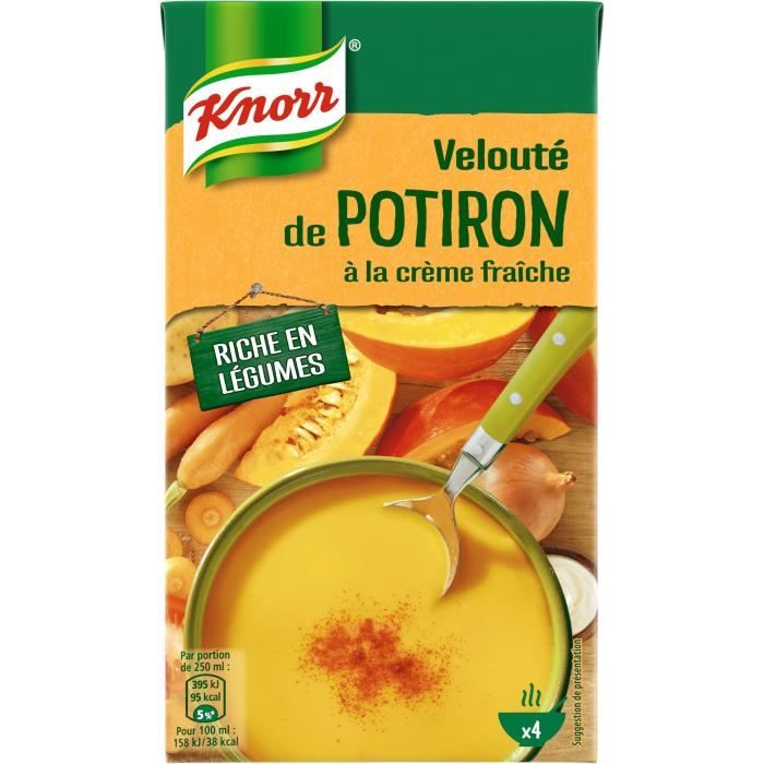 KNORR Soupe Liquide Velouté potiron à la crème fraîche - 1 l