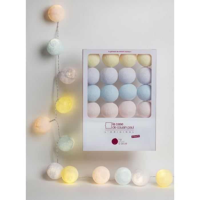 Guirlande Lumineuse La Petite Case Céleste LED - 16 Boules Blanc,Ivoire,Jaune Clair,Bleu Clair