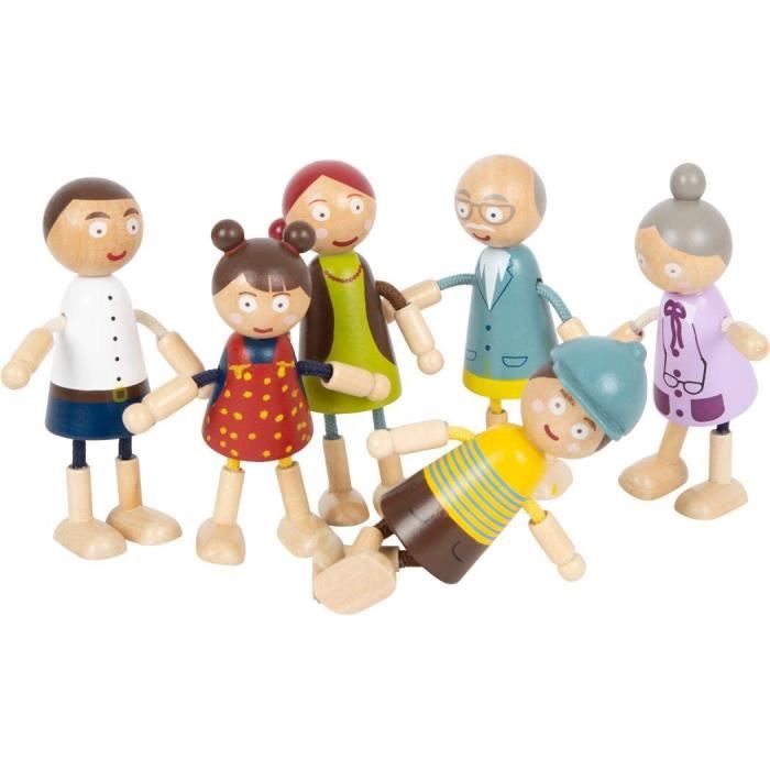 Small Foot 11804 Famille de poupées Souples en Bois, détaillées, Flexibles et durables