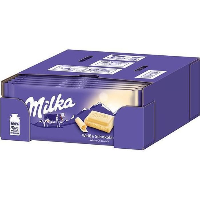 22x Milka Chocolat Blanc Tablette 100g