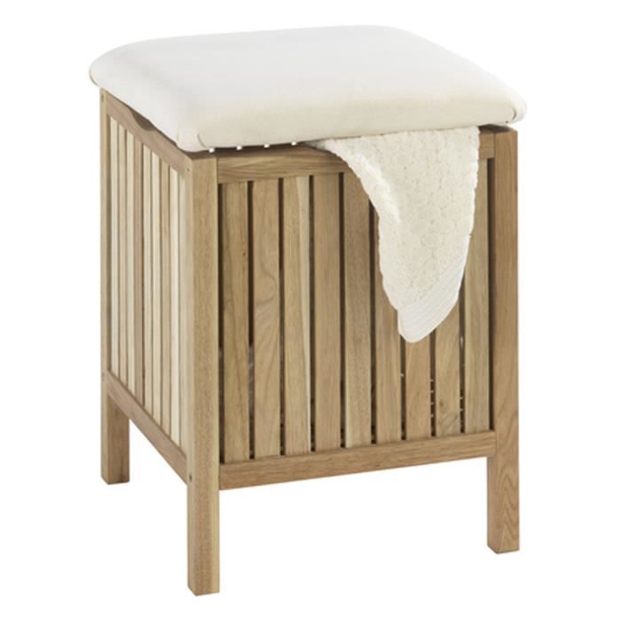 Tabouret de salle de bain avec surface rembourrée - Dim : 39 x 52 x 39 cm