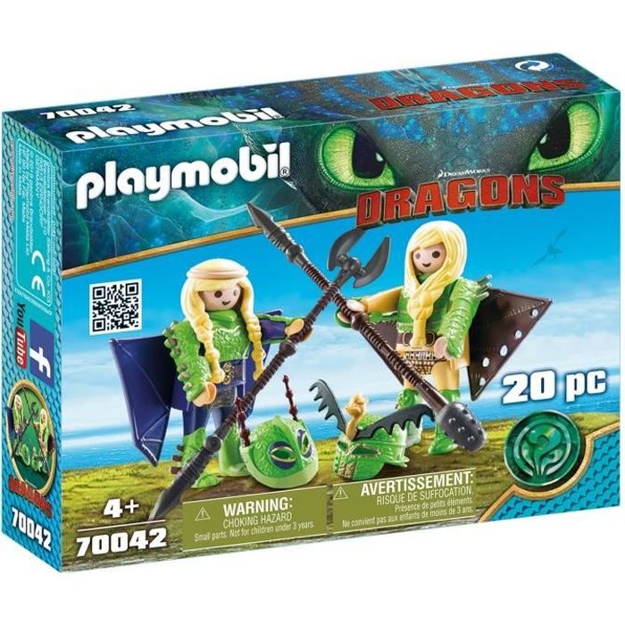 PLAYMOBIL 70042 - Dragons 3 - Kranedur et Kognedur en combinaison de vol