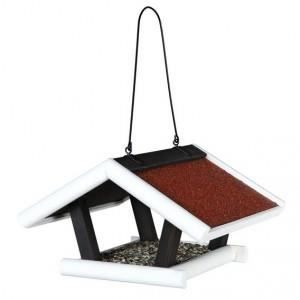 TRIXIE Mangeoire à oiseaux suspendue -Natura- 30 x 18 x 28 cm Noir et blanc