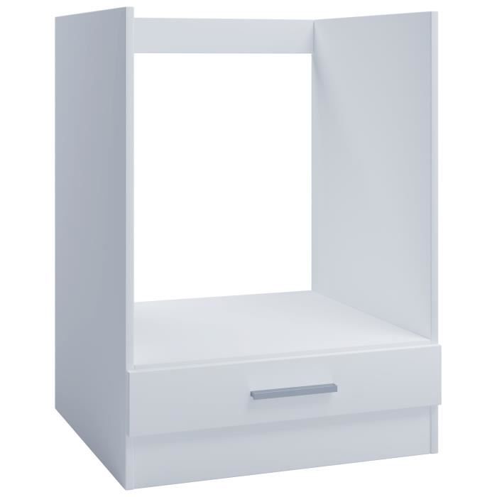 Meuble four pour cuisinière encastrable 60cm meuble bas blanc plaque de cuisson four