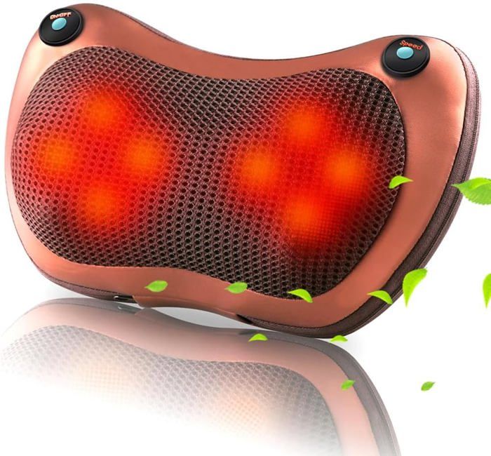 Coussin De Massage Chauffant Pour Le Dos - Avec Télécommande, Matière Polyester Noir - Neuf, Siège Relaxant
