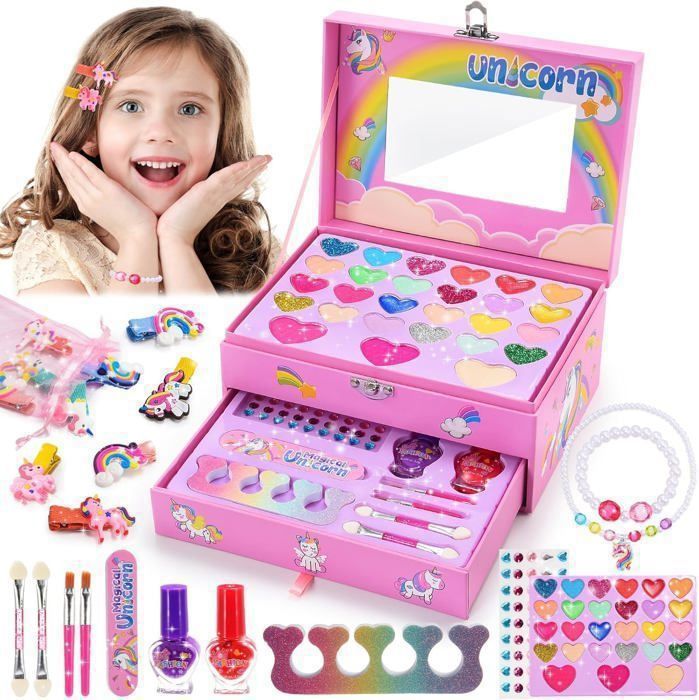 Maquillage Enfant Fille Jouet Fille 5 6 7 8 9 10 Ans Licorne Palette Maquillage Enfant Cadeau Noel Anniversaire Enfant 4 9 Ans
