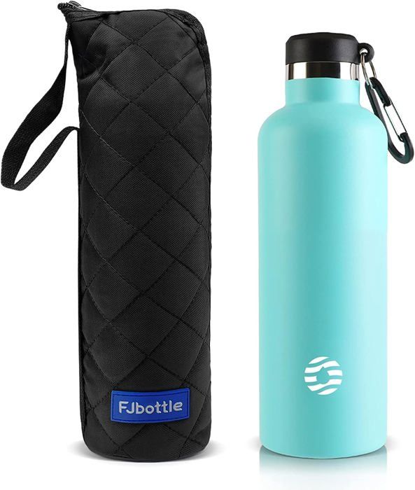 FJbottle Gourde Isotherme 400ml à 1L - Bouteille Inox Bouche Large, Garde Chaud/Froid, Sport Et Voyage