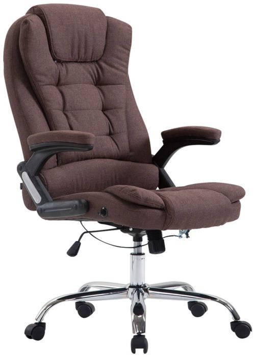 Fauteuil de bureau XXL - DÉCOSHOP26 - Tissu marron - Accoudoirs - 150 kg Fauteuil de bureau XXL - DÉCOSHOP26 - Tissu marron - Accoudoirs - 150 kg