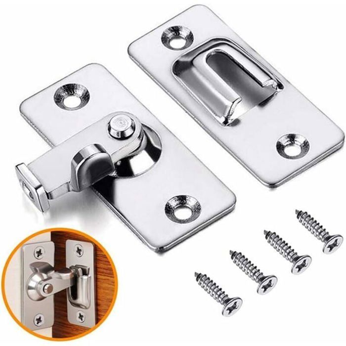 Moraillon De Cadenas 90° Acier Inox - Avec Cadenas Et Clés, Pour Porte, Fenêtre, Garage, Jardin