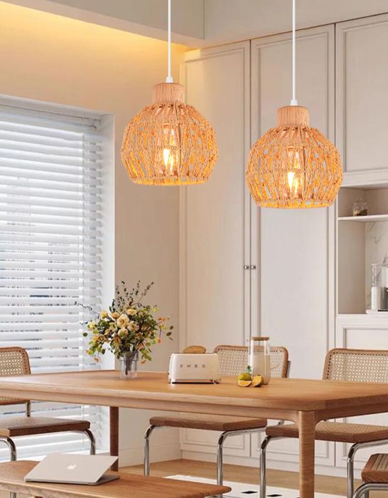 IDEGU Lampe Suspension Industrielle En Métal Cage Blanc Plafonnier