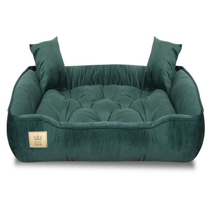 Comparer les prix de Panier pour chien, parc, 75x65 cm, velours vert foncé