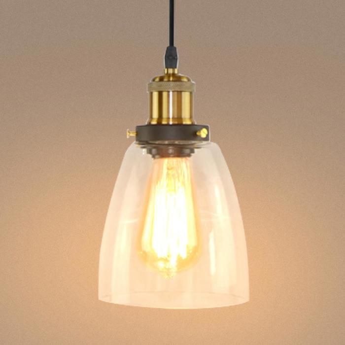 Diday Lustre en VerreLampe Suspension Industriel Vintage E27 Luminaire Plafonnier Style Edsion Lampe Rétro pour Salon Chambre