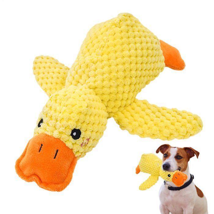 Jouet canard apaisant chien - 1 pc-25CM Jouet à mâcher peluche jaune couineur Oreiller confortable intérieur extérieur -