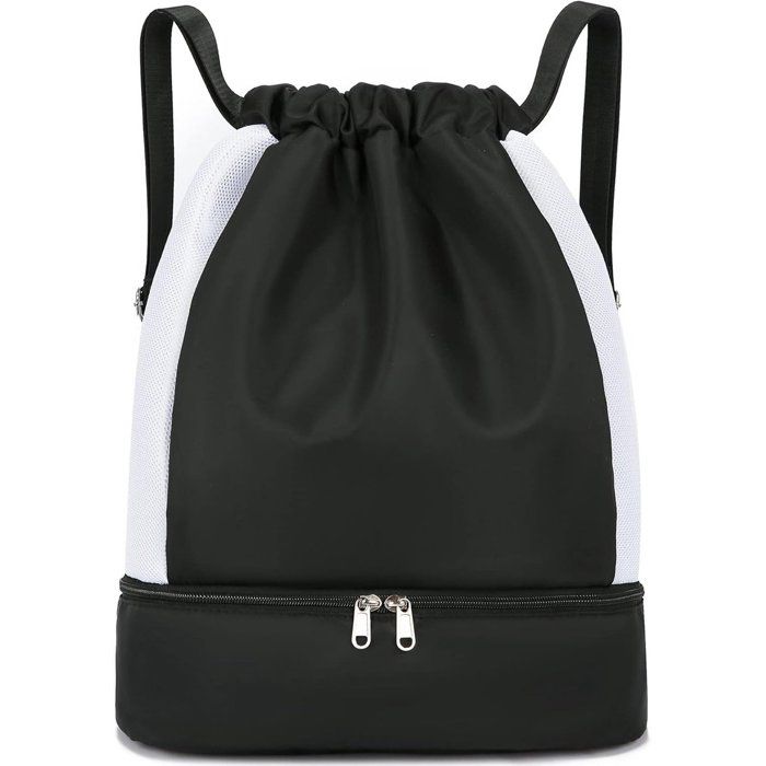 Sac à dos à cordon - Sac de sport à cordon - Sac à dos imperméable - Avec compartiment à chaussures et pochette étanche - Grande cap