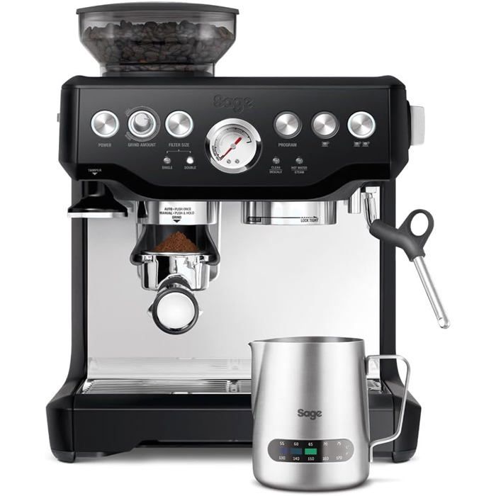 Sage The Barista Express - Machine à espresso semi-automatique avec moulin et mousseur - Truffe Noire
