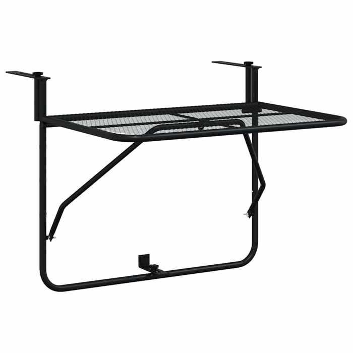BEST-HOME Mobilier de jardin - UU - Table de balcon Noir 60x40 cm Acier HH9530