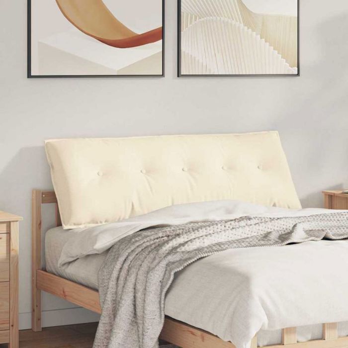 VIDAXL Coussin de dos crème 140 x 50 cm en velours côtelé - déhoussable rembourrage polyester