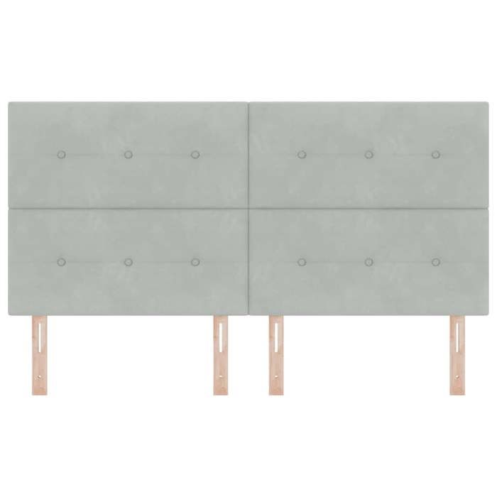 SALALIS - Tête de lit Gris clair 180 cm Velours-W2162