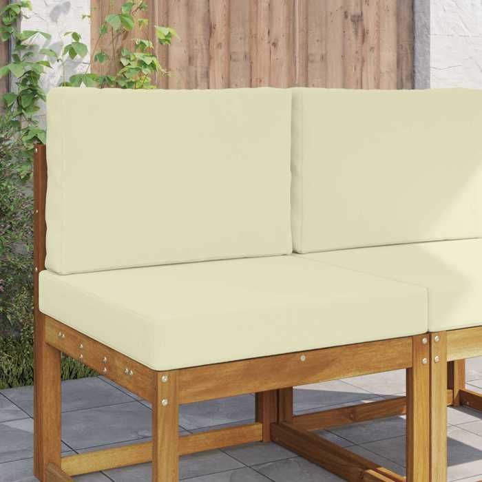 vidaXL Coussin de canapé dextérieur 2 pcs Crème Polyester Coussin en mousse moderne pour extérieur 900712