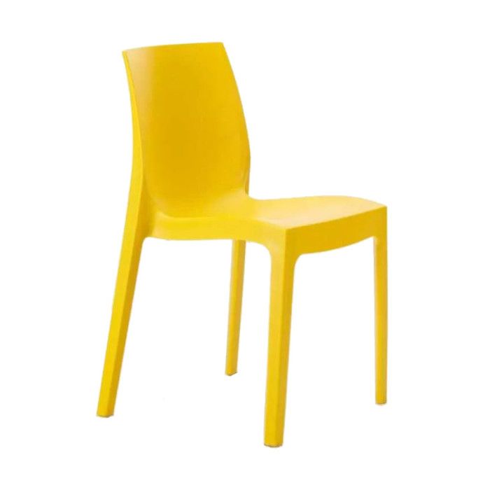 Chaise de Jardin Empilable Plastique Colorée Rome Grand Soleil pour Restaurant - Jaune