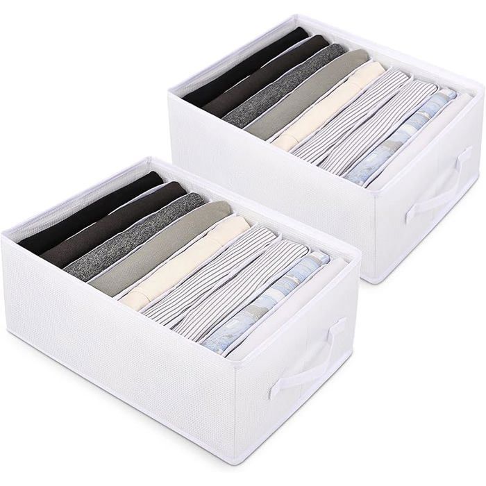 Boîte de Rangement Vetement 9 Grilles Armoire Organisateur de Vêtements 2PCS Organisateur de Tiroir Pliable po BOITE DE RANGEMENT